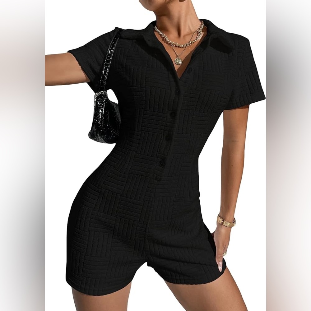 Black Button Up Jumpsuit